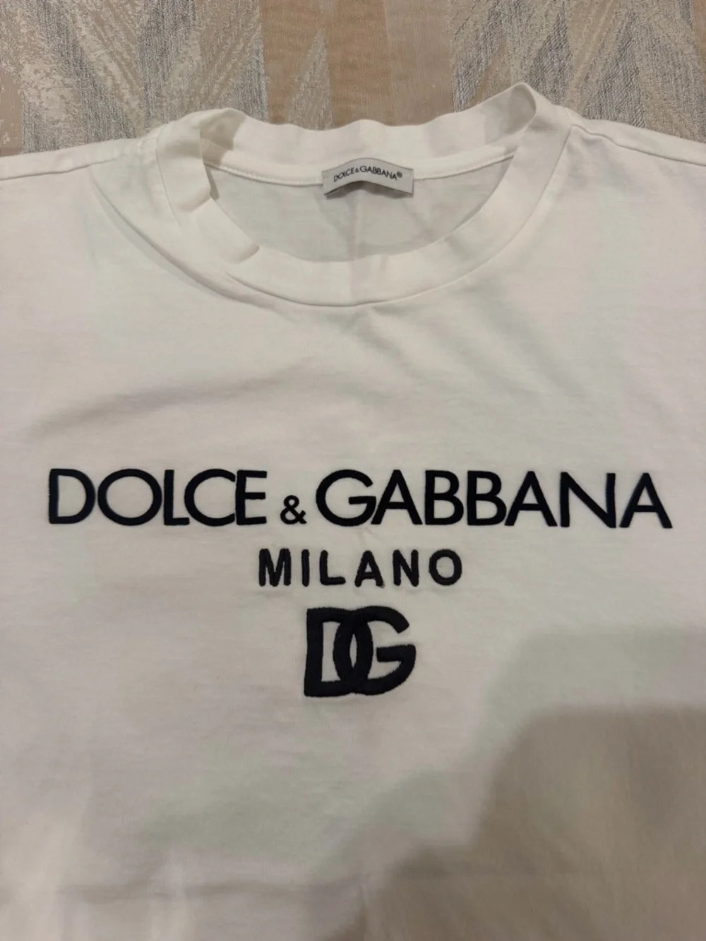 Dolce & Gabbana White Crew Neck Logo Tee